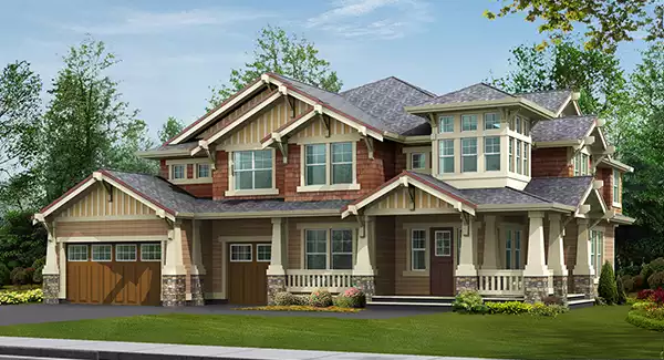 image of large craftsman house plan 4660